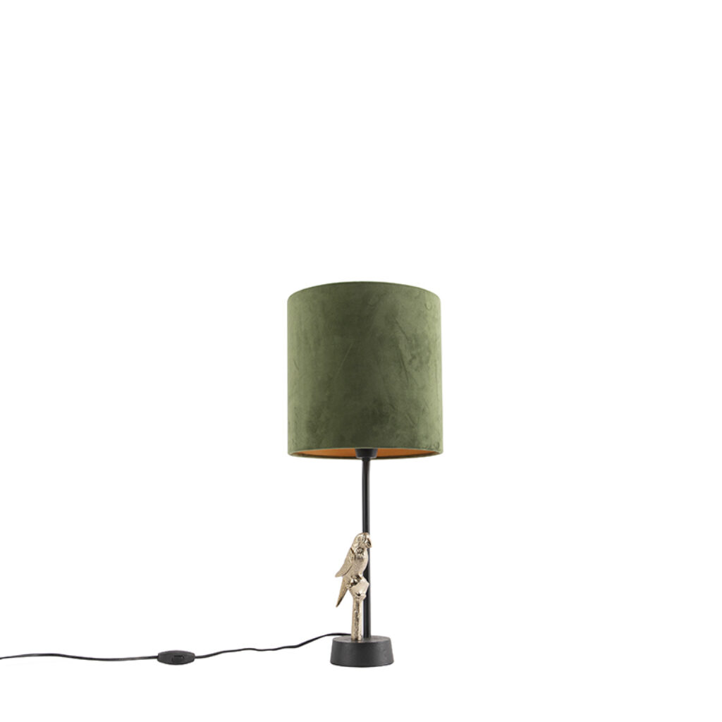 tafellampen Art deco tafellamp zwart met groene kap 585 cm Pajaro AluminiumStof Groen Ga op safari in eigen huis onze tafellamp. Deze opvallende weet al snel de