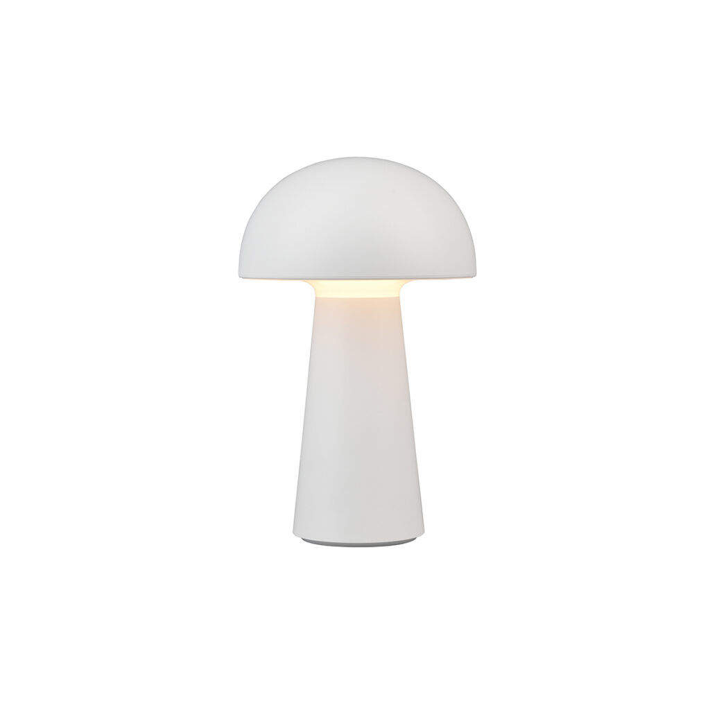 tafellampen Buiten wit oplaadbaar dimbaar Daniel Kunststof Wit Deze vrolijke tafellamp lijkt sprekend op een paddenstoel. De lamp is zowel geschikt voor binnen