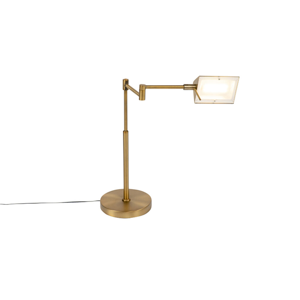 tafellampen Design tafellamp brons incl. LED met touch dimmer Notia GlasStaal Brons is een hele fijne design tafellamp. Door zijn verstelbare arm bepaal je zelf