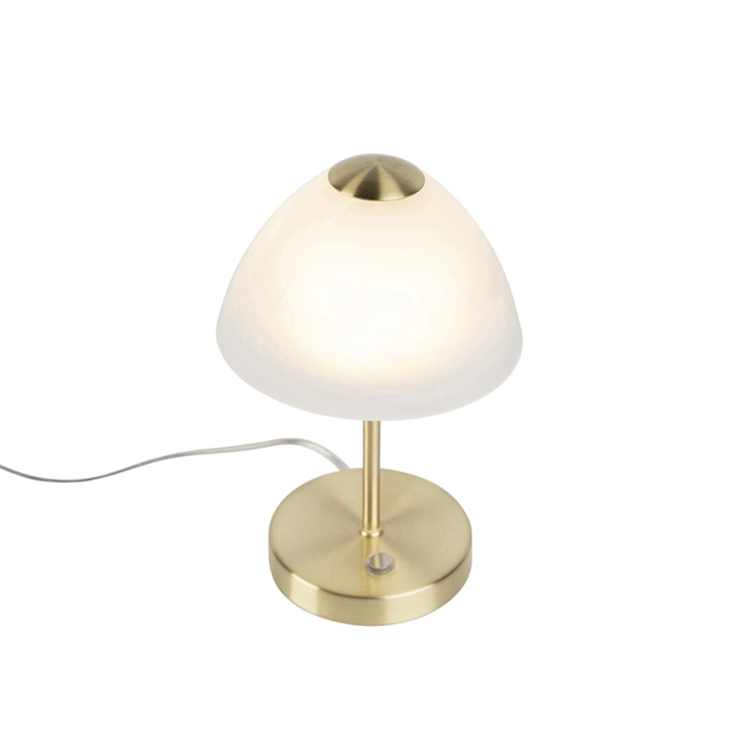 tafellampen Design tafellamp goud dimbaar incl. LED Joya GlasMetaal De is een super leuk modern stuk in jouw interieur. Deze past mooi op bureau of de