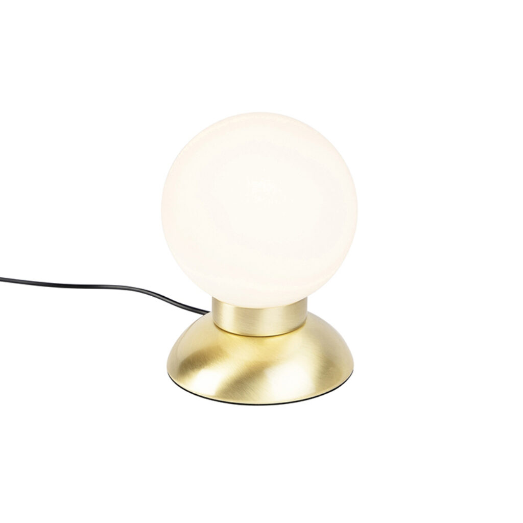 tafellampen Design tafellamp goud dimbaar incl. LED Majestic GlasMetaal De is een super leuk modern stuk in jouw interieur. Deze past mooi op bureau of de
