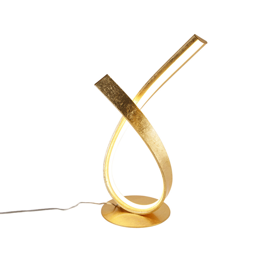 tafellampen Design tafellamp goud 385 cm incl. LED en dimmer Belinda AluminiumStaal Haal een mooi stukje design in huis met Belinda. Deze lamp is gemaakt van