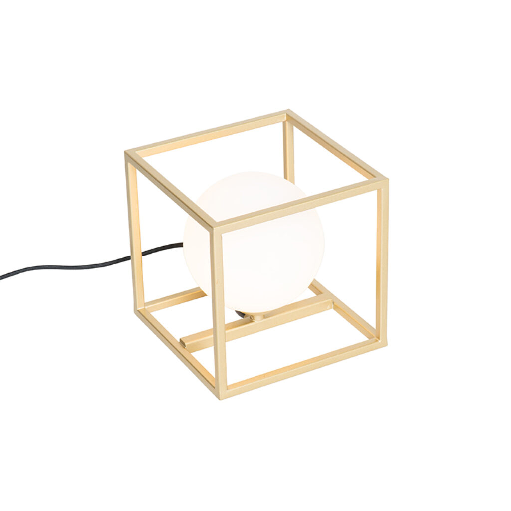 tafellampen Design tafellamp goud met wit glas Aniek StaalGlas Wauw wat een chique is Aniek. Haar strakke design zorgt ervoor dat je naar de lamp kan blijven