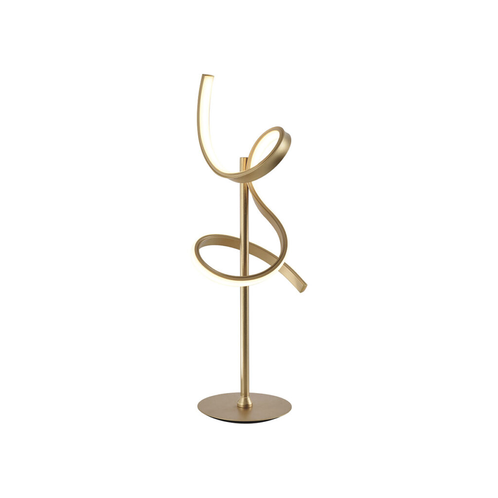 tafellampen Design tafellamp messing incl. LED en dimmer Krisscross