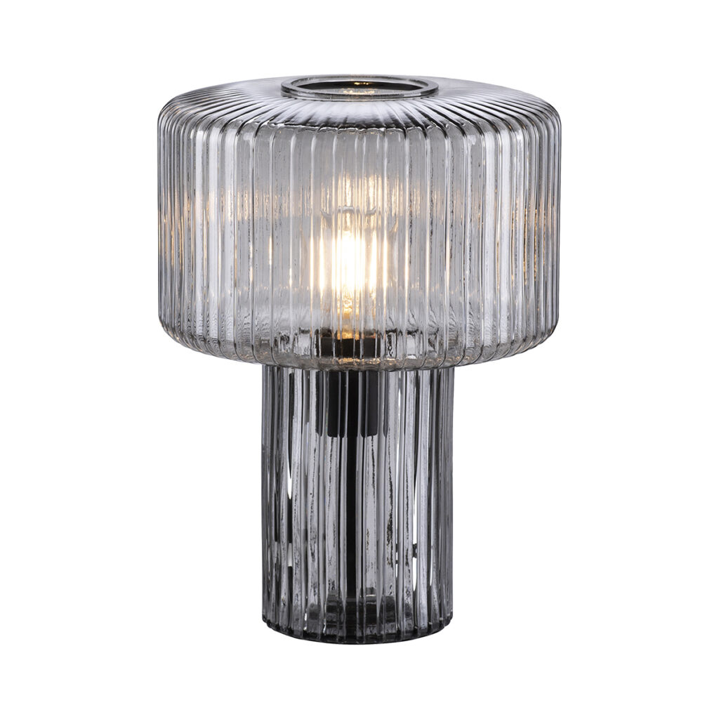 tafellampen Design tafellamp smoke glas Andro Kunststof Grijs Deze unieke van Paul Neuhaus is volledig uitgevoerd in glas. Daarnaast heeft deze een opvallende