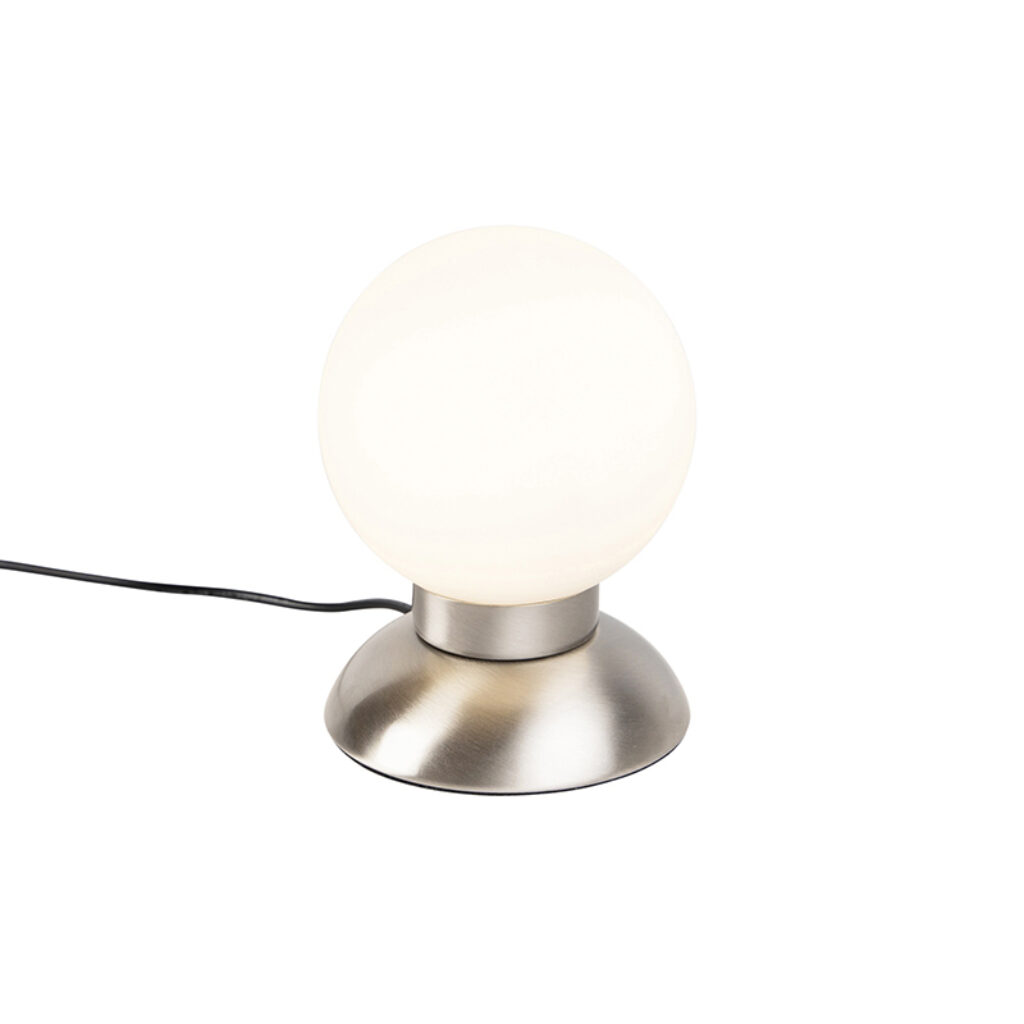 tafellampen Design tafellamp staal dimbaar incl. LED Majestic GlasMetaal Staal De is een mooi design stuk in jouw interieur. Deze past op bureau of de