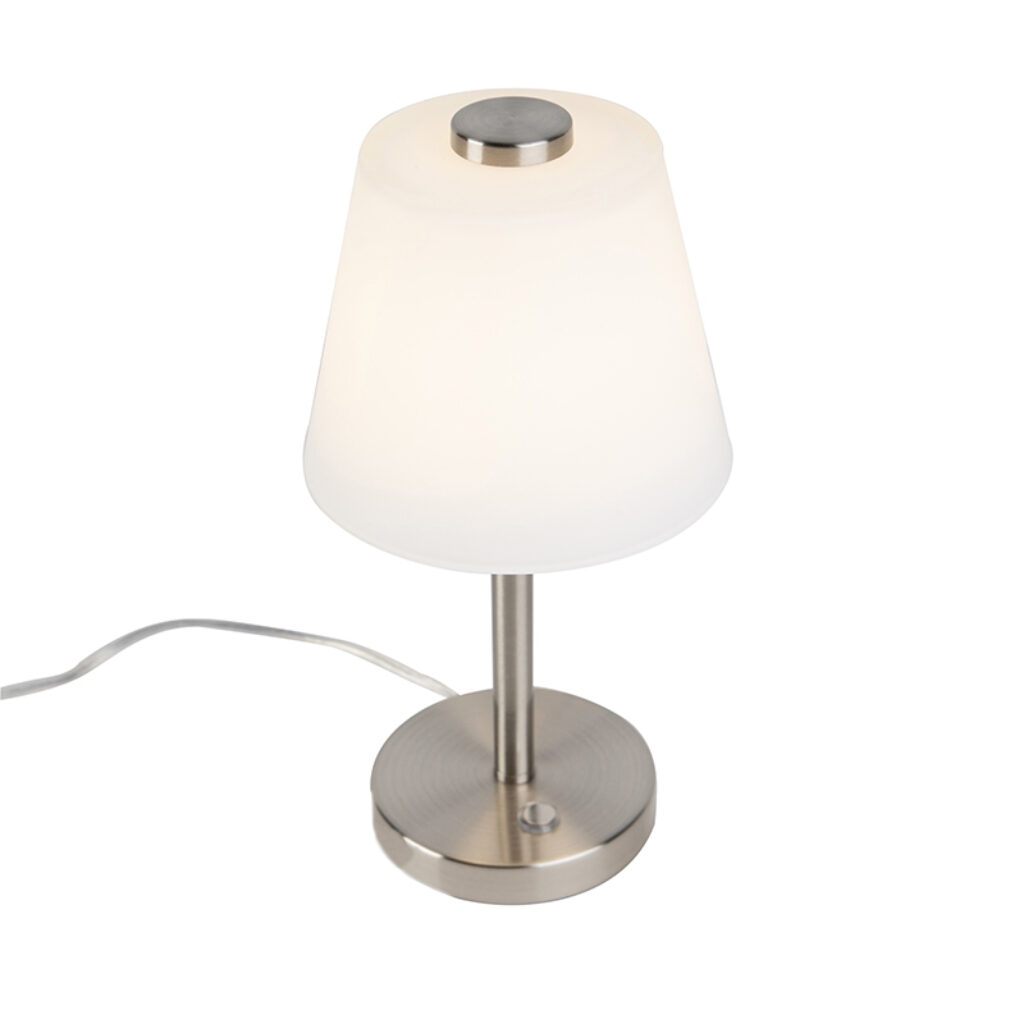 tafellampen Design tafellamp staal dimbaar incl. LED Regno GlasMetaal Staal De is een super leuk modern stuk in jouw interieur. Deze past mooi op bureau of de