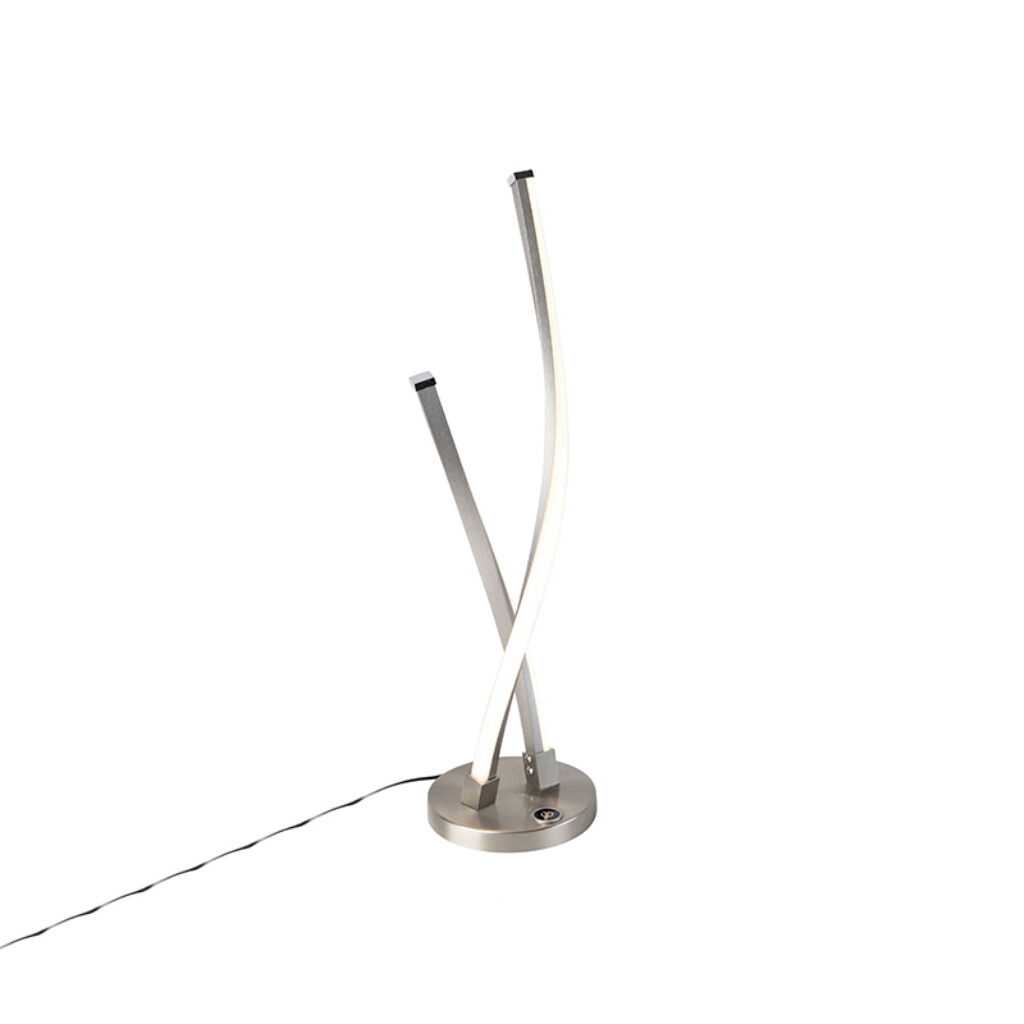 tafellampen Design tafellamp staal incl. LED en touchdimmer Paulina KunststofMetaal Staal Wij zijn verliefd op deze Een super strakke passend in een stijlvol