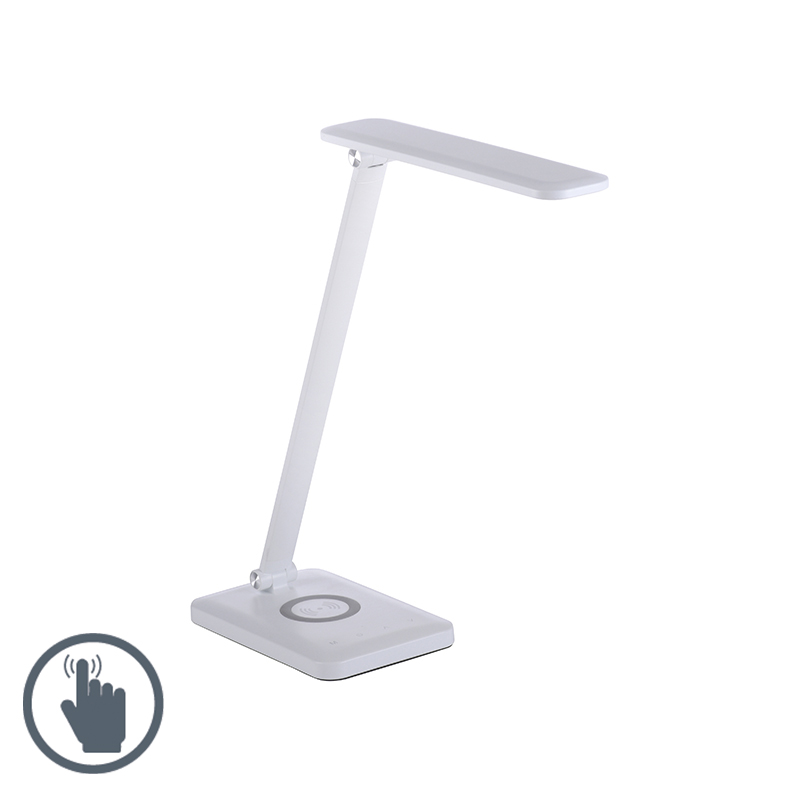 tafellampen Design tafellamp wit incl. LED Tina Kunststof Wit Tafellamp is met haar strakke vormgeving een echte design Ideaal voor in de werkkamer of op