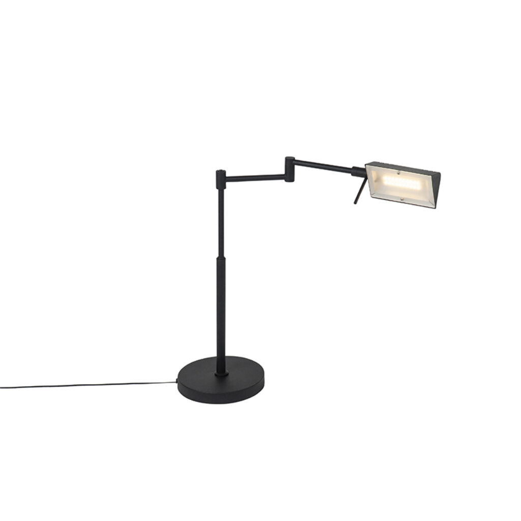 tafellampen Design tafellamp zwart incl. LED met touch dimmer Notia GlasStaal Zwart De perfecte heeft een tijdloos design. Met zijn verstelbare arm kies je zelf
