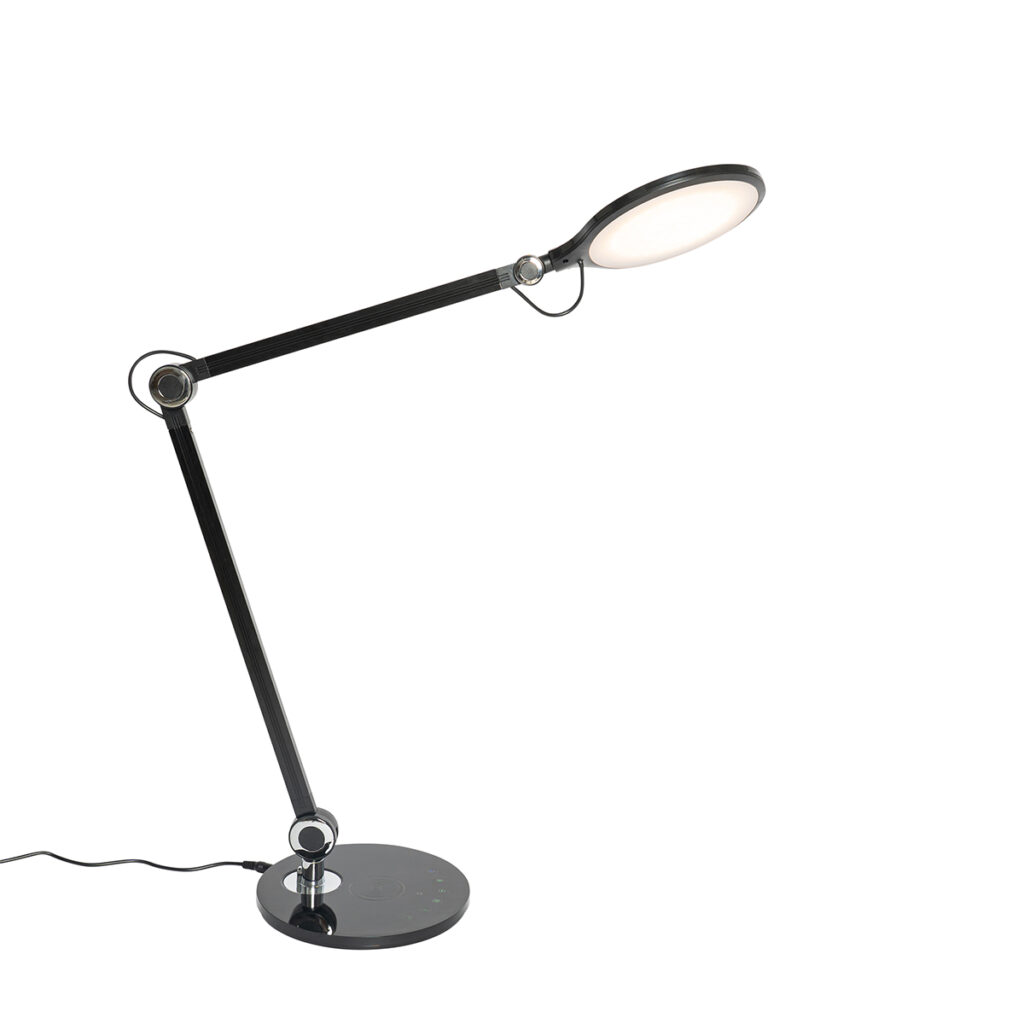 tafellampen Design tafellamp zwart incl. LED met touch en inductielader Don Kunststof Zwart