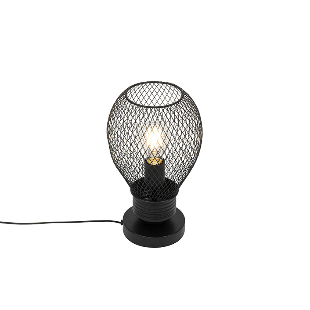 tafellampen Design tafellamp zwart Raga Staal Zwart Een stoere design onze mooie zwarte kleur maar met een opvallend design. De open lampenkap zorgt voor