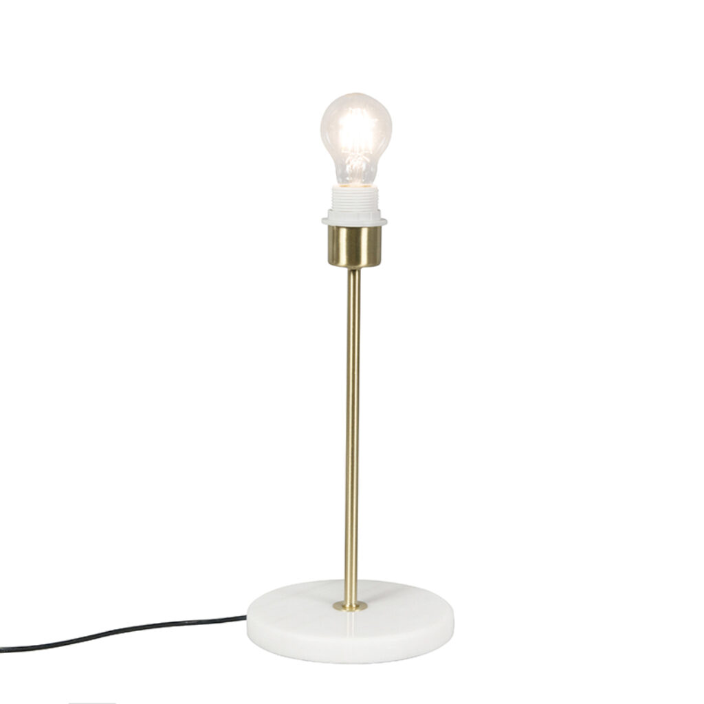 tafellampen Klassieke tafellamp messing Kaso StaalMarmer Tafellamp is met zijn simpele en strakke design een plaatje opzich. Deze in gehulde armatuur mooi