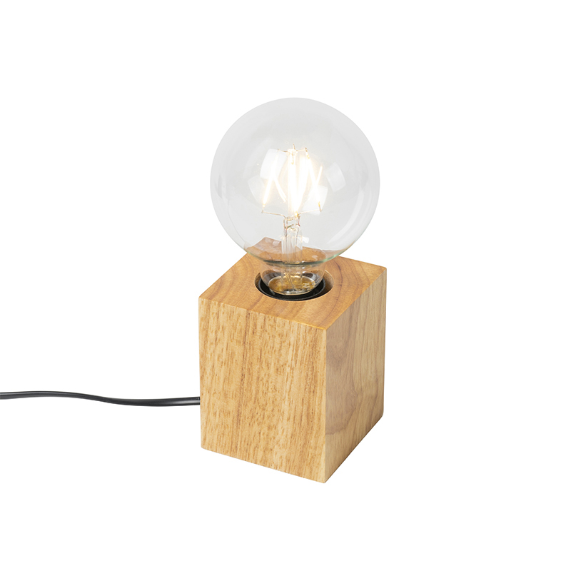 tafellampen Landelijke tafellamp hout naturel Bloc Hout Naturel Less is more. Tafellamp bewijst dat nogmaals. Zijn eenvoudige vorm met als materiaal zorgt