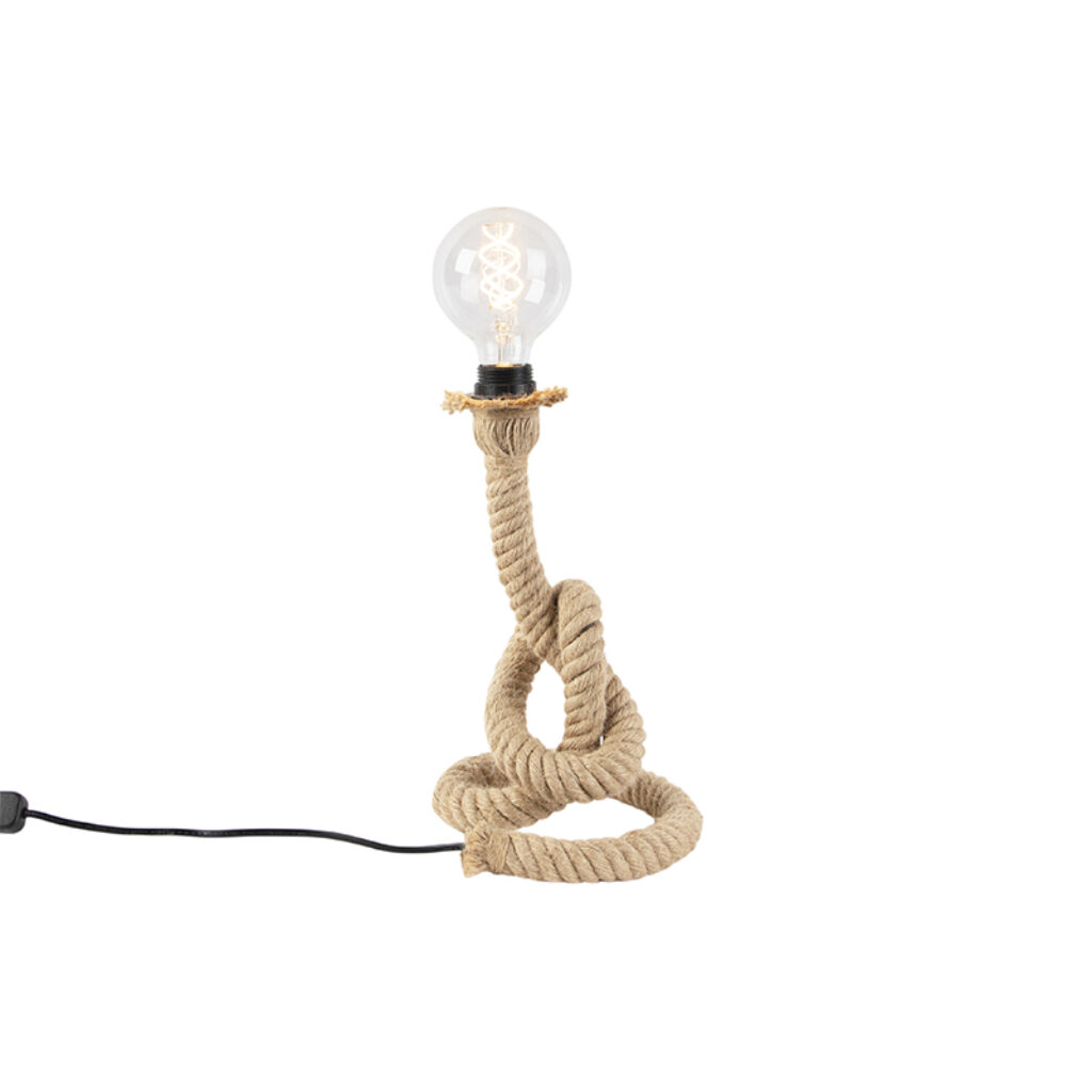 tafellampen Landelijke tafellamp van touw Ropa Touw Bruin De landelijke woonstijl is een combinatie natuurlijke elementen en materialen. Daarom past deze
