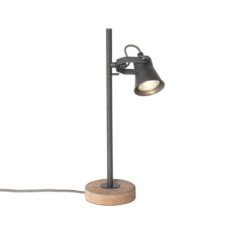 tafellampen Landelijke tafellamp zwart met hout Jelle StaalHout Zwart Kan jouw interieur wel een landelijke twist Met komt dat helemaal Zijn combinatie van
