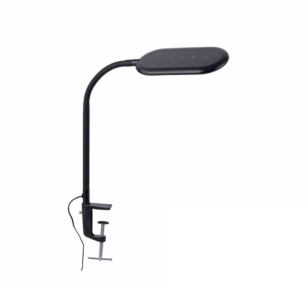 tafellampen Moderne klemlamp zwart dimbaar incl. LED Kiril AluminiumStaal Zwart Haal een handige is huis met deze Deze lamp gemaakt van aluminium staal en