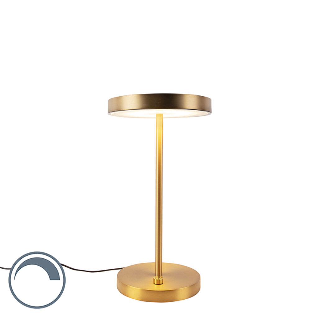 tafellampen Moderne tafellamp brons incl. LED Disco GlasStaal Brons De is de perfecte keuze voor iedere liefhebber van minimalistische en moderne Het indirecte