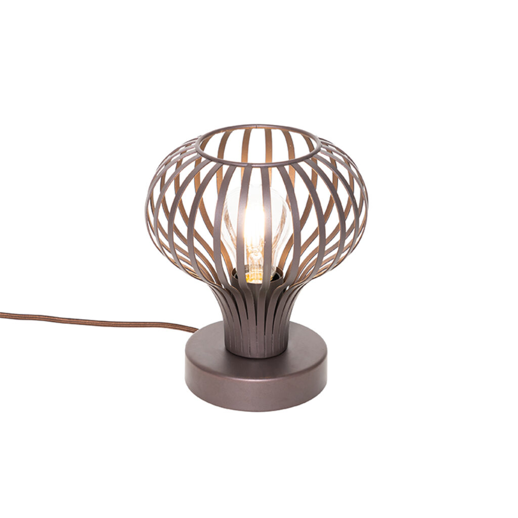 tafellampen Moderne tafellamp bruin Saffira Aluminium Bruin Een moderne toevoeging aan je thuiskantoor of in de deze tafellamp. Je kan perfect gebruiken als