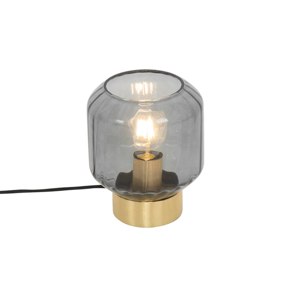 tafellampen Moderne tafellamp messing met smoke glas Stiklo GlasStaal De is afgewerkt in en waardoor het een charmante blikvanger wordt je interieur. Je maakt