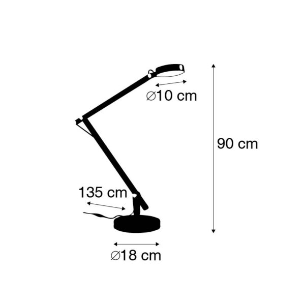 Moderne tafellamp zwart incl. LED - Etienne - Afbeelding 2
