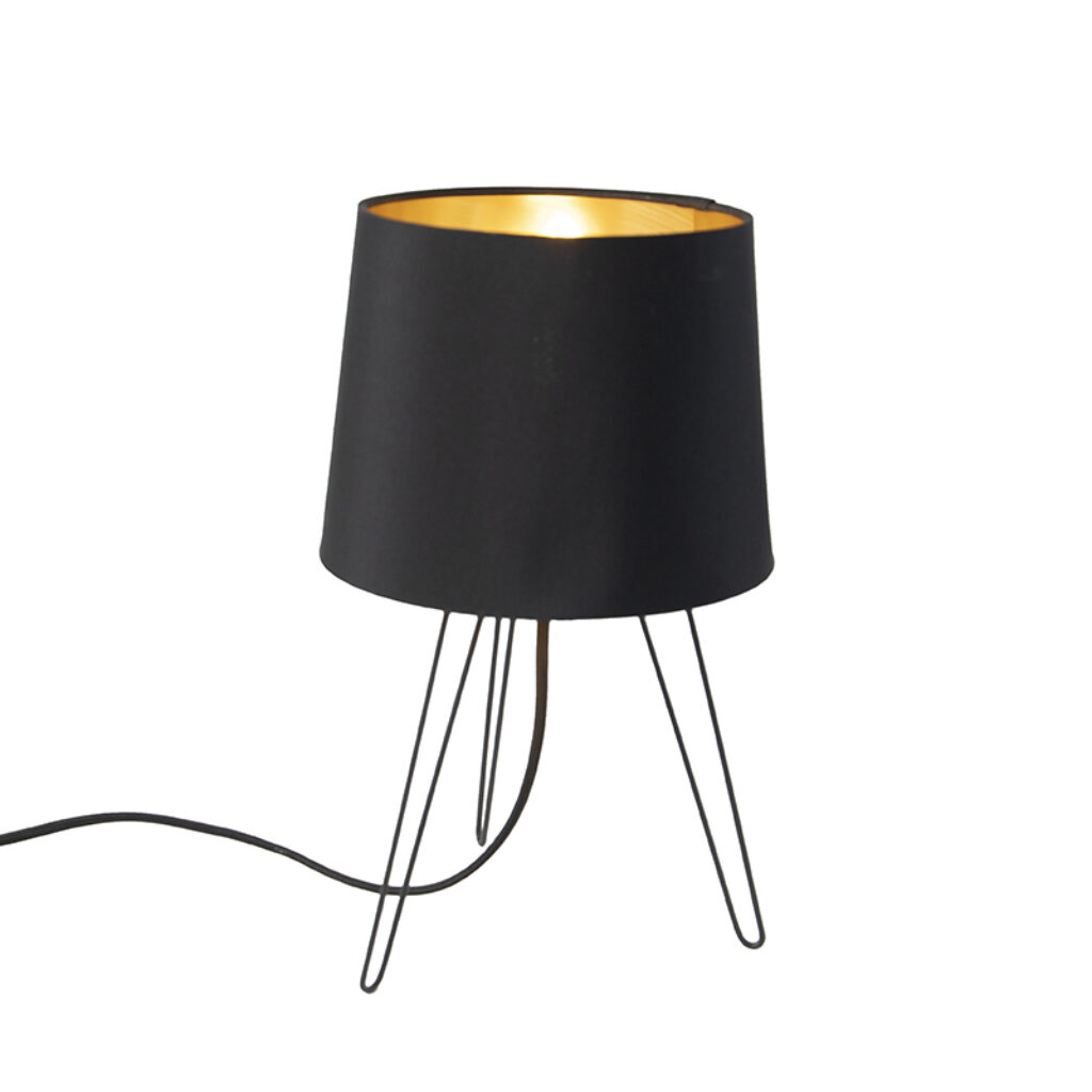 tafellampen Moderne tafellamp zwart Lofty StofStaal Zwart Een schattige Deze zorgt voor aangenaam licht in huis. Hij is mooi afgewerkt met een kleur en gouden