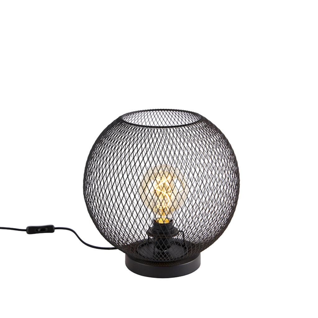 tafellampen Moderne tafellamp zwart Mesh Ball Staal Zwart Wauw steelt de show in huis met zijn grote vorm en het aparte design van kap. De diameter kap is 30 cm
