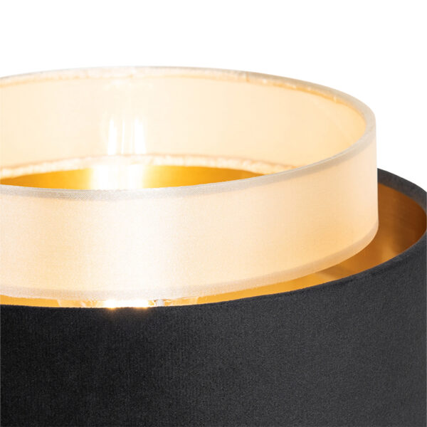 Moderne tafellamp zwart met goud - Elif - Afbeelding 2
