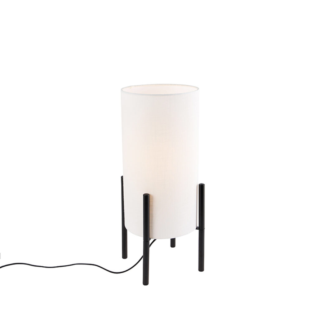 tafellampen Moderne tafellamp zwart met linnen witte kap Rich StaalLinnen Wit Een tijdloze topper deze zwarte een kap. Bekijk onze De zorgt voor gezellig
