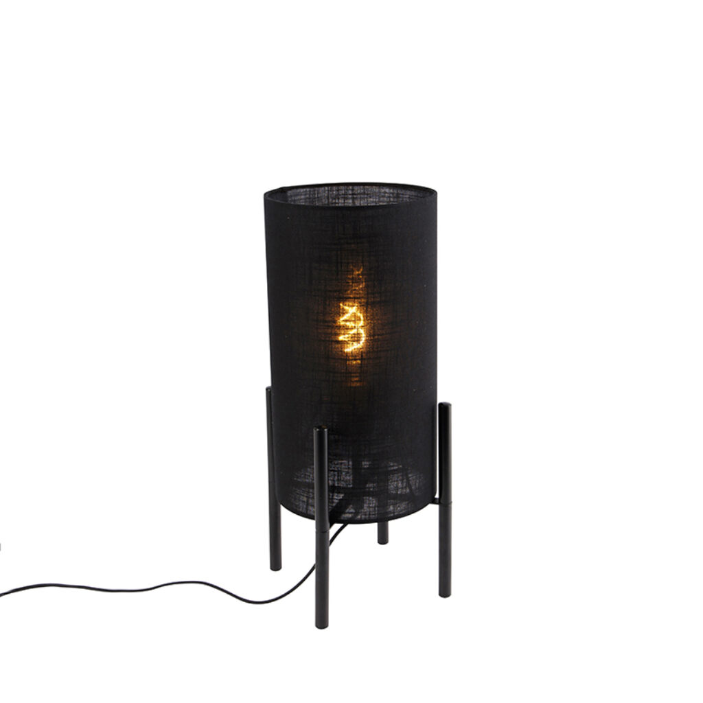tafellampen Moderne tafellamp zwart met zwarte kap Rich StaalLinnen Zwart Een tijdloze topper deze een linnen kap. Bekijk onze De zorgt voor erg gezellig en