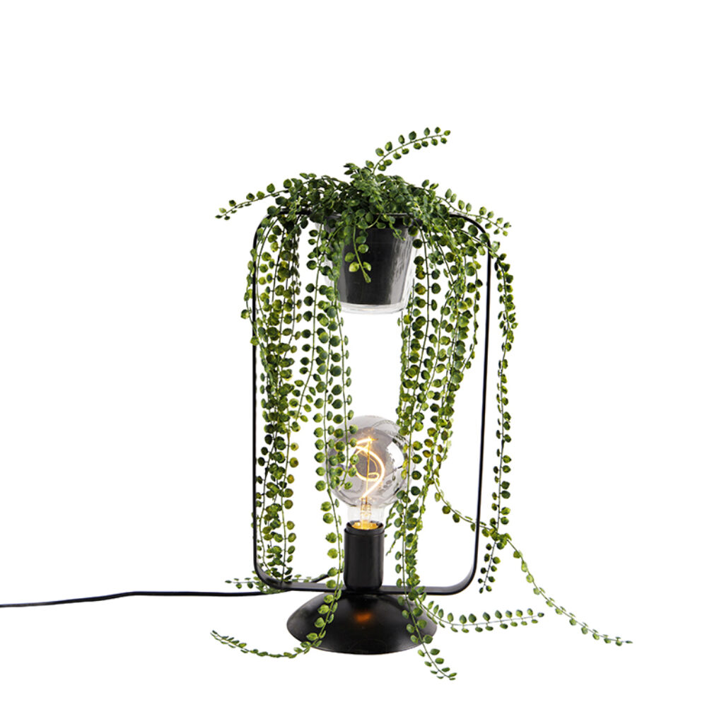 tafellampen Moderne tafellamp zwart Roslina Staal Zwart Je kleine bureau sfeervol Dat kan perfect met de Rosina. Deze wordt geleverd inclusief een glazen pot