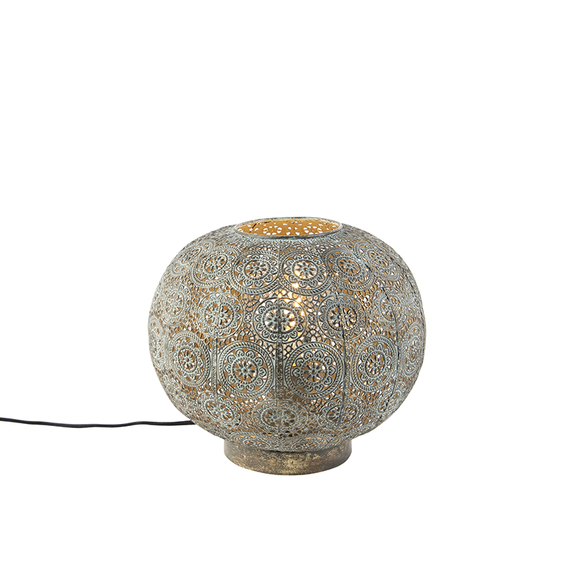 tafellampen Oosterse tafellamp 285 cm Baloo Staal is een bijzonder sfeervolle tafellamp. Geef jouw interieur mooi oosters tintje met deze in goud afgewerkte