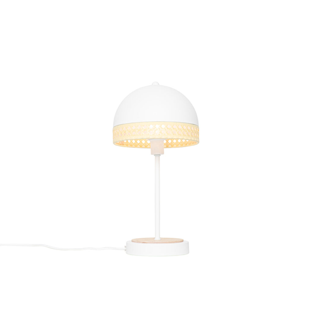 tafellampen Oosterse tafellamp wit met rotan 20 cm Magna Rotan StaalRotan Wit is een echt verlichtingsaccessoire. Deze gemaakt van zwart staal mooie afwerking