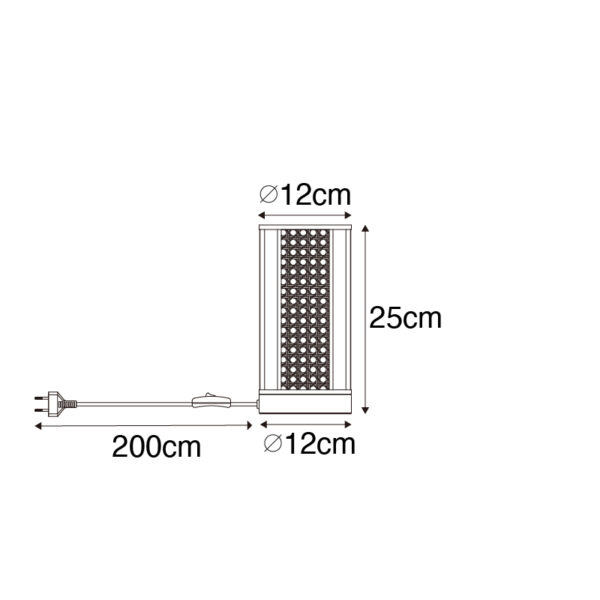 Retro tafellamp wit met rotan 12 cm - Akira - Afbeelding 3