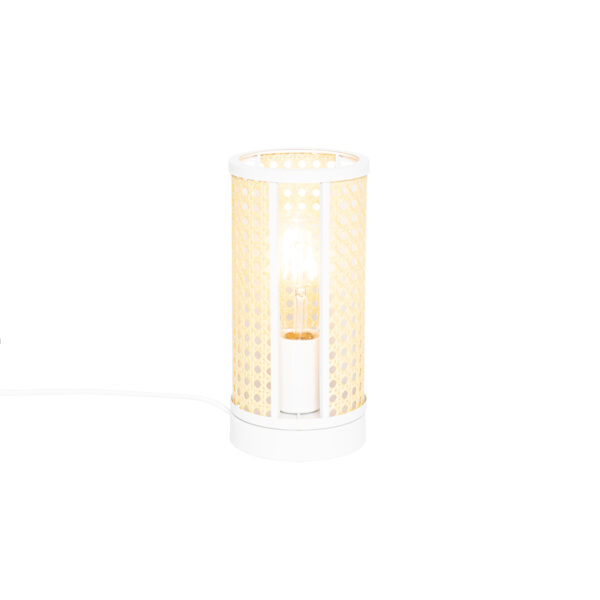 tafellampen Retro tafellamp wit met rotan 12 cm Akira RotanStaal Wit Onze is onopvallend maar toch aanwezig dankzij zijn mooie Deze de perfecte sfeermaker in je