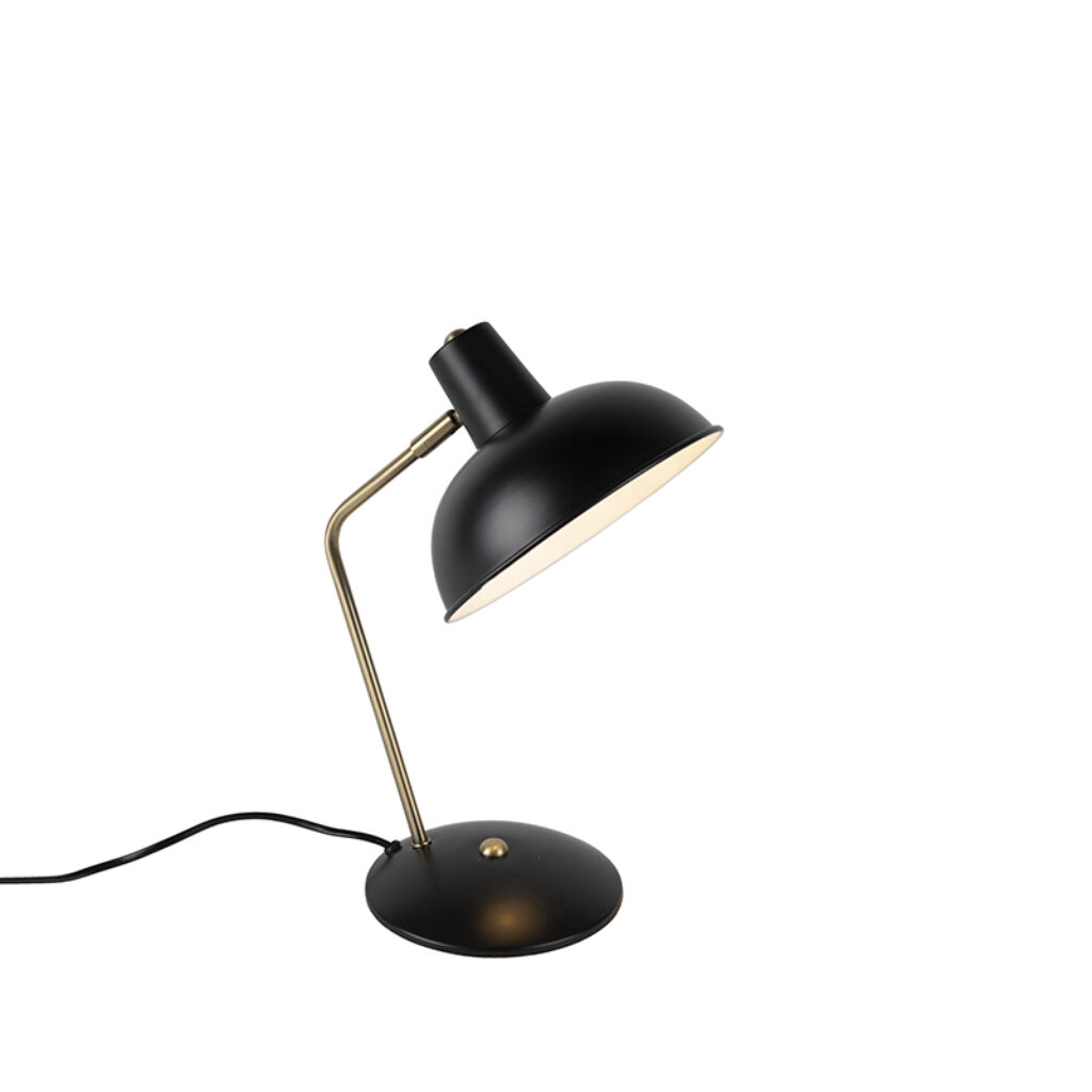 tafellampen Retro tafellamp zwart met brons Milou Metaal Zwart Wil je bureau opvrolijken een leuke Dan is deze echt iets voor jou. Hij past in retro interieur