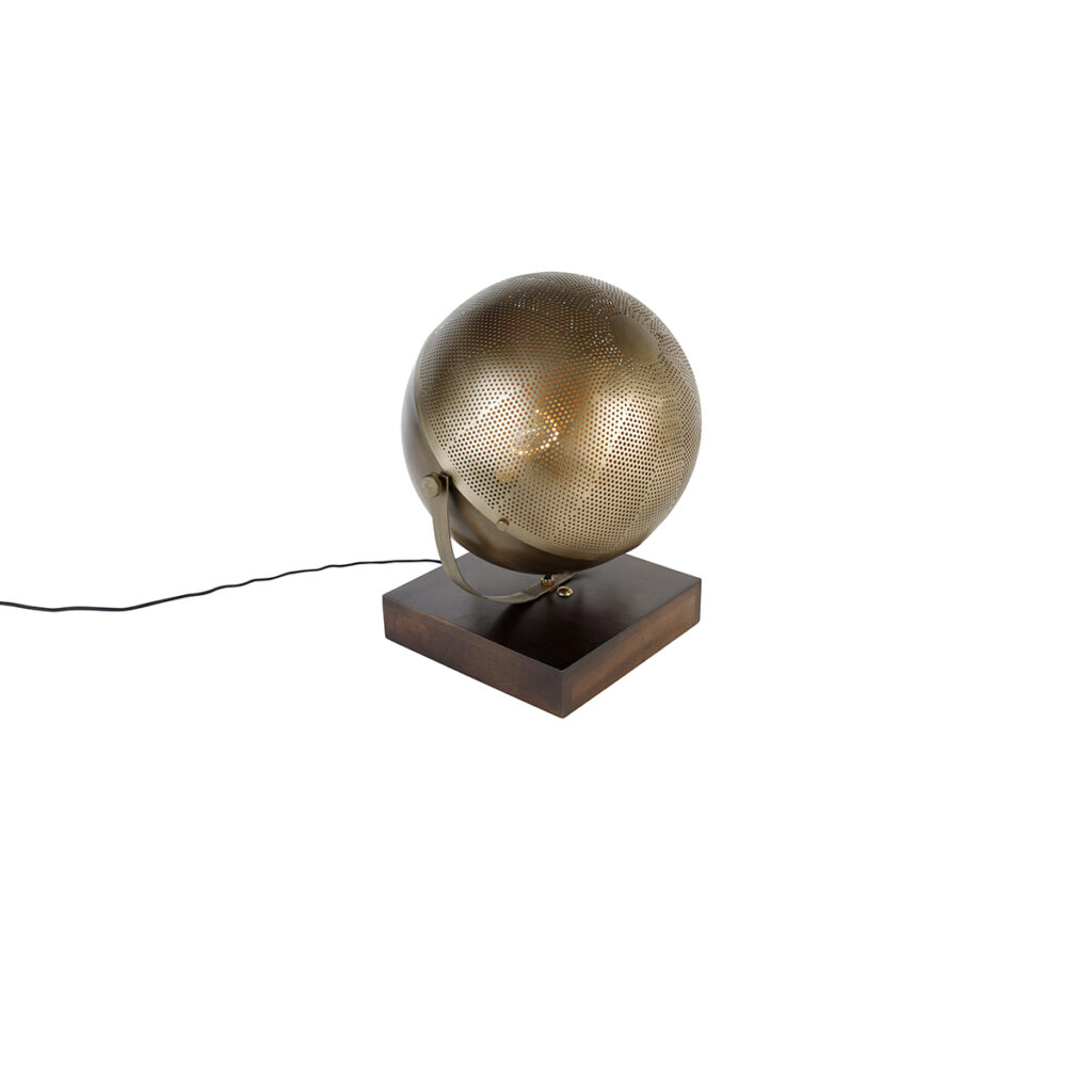tafellampen tafellamp brons met hout Haicha HoutStaal Brons Tafellamp zorgt voor een warm gevoel in jouw interieur. Deze past perfect industrieel of modern Hij