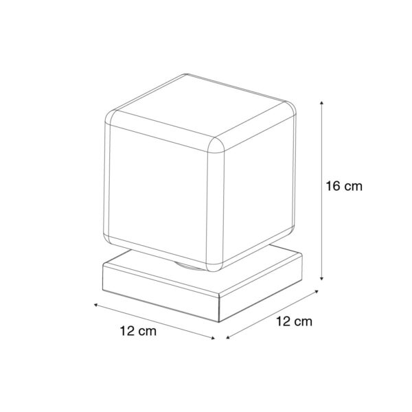 Tafellamp donkergrijs incl. LED dimbaar met touch - Jano - Afbeelding 3