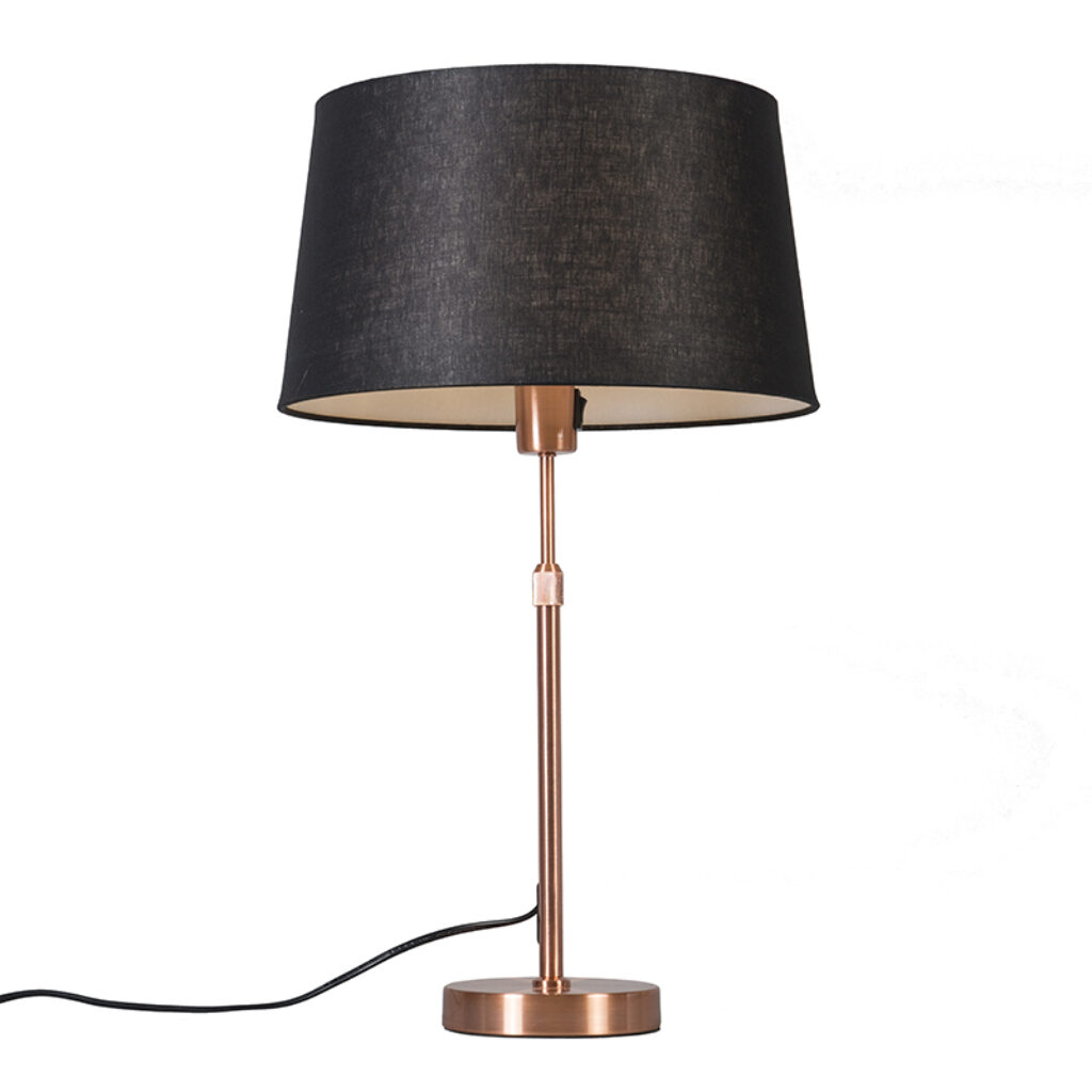 tafellampen Tafellamp koper met kap zwart 35 cm verstelbaar Parte MetaalStof Koper Hou jij wel van een klassieke touch in je Dan is deze tafellamp echt iets