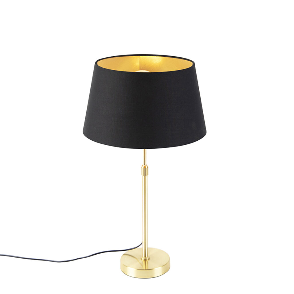 tafellampen Tafellamp met kap zwart goud 32 cm Parte StaalKatoen Zwart Hou jij wel van een klassieke touch in je Dan is deze tafellamp echt iets voor Een
