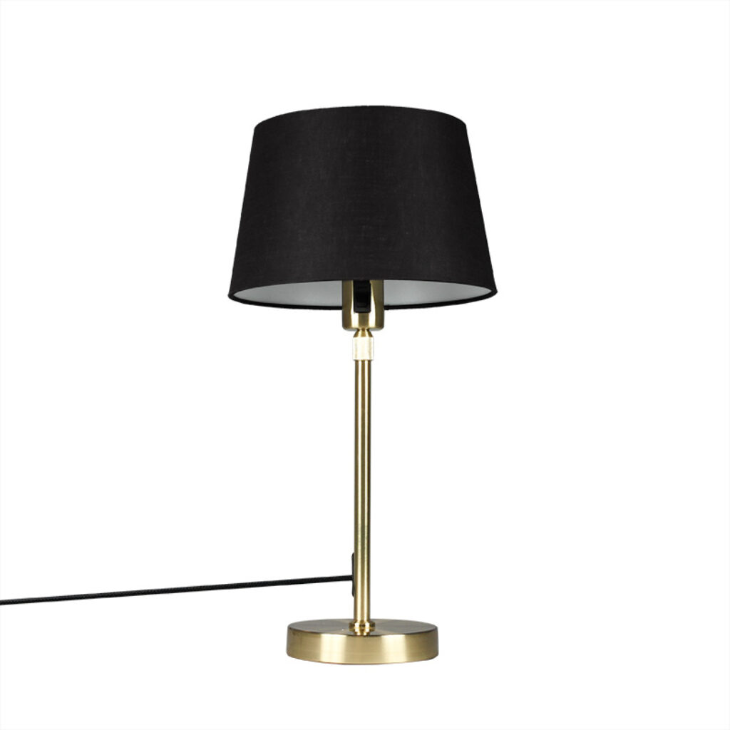 tafellampen Tafellamp met kap zwart 25 cm verstelbaar Parte MetaalStof Zwart Hou jij wel van een klassieke touch in je Dan is deze tafellamp echt iets voor Een