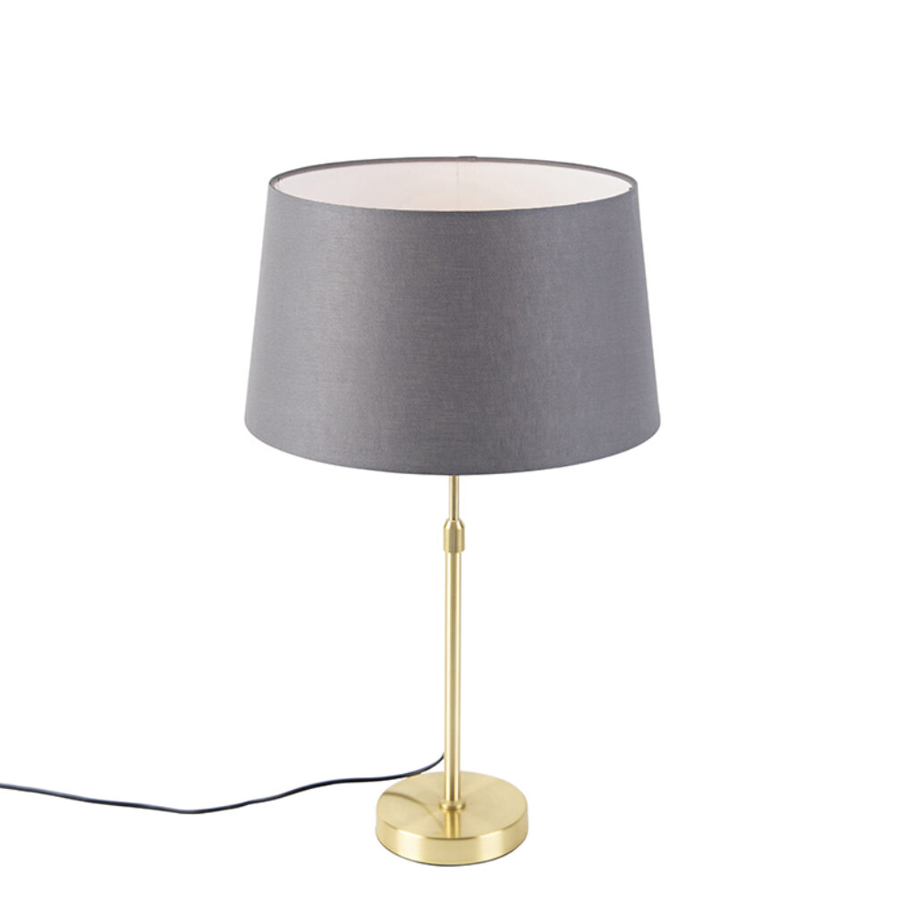 tafellampen Tafellamp met linnen kap grijs 35 cm Parte StaalStof Grijs Hou jij wel van een klassieke touch in je Dan is deze tafellamp echt iets voor Een