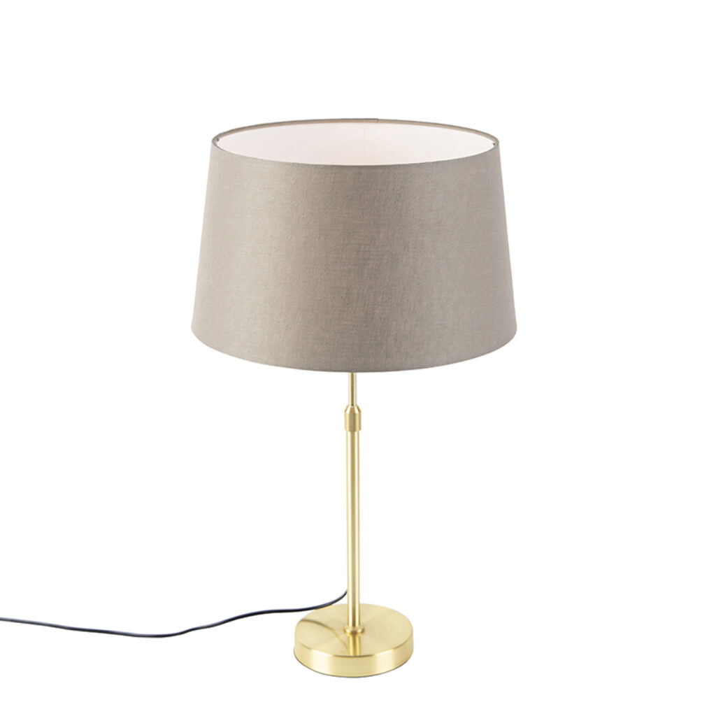 tafellampen Tafellamp met linnen kap taupe 35 cm Parte StaalLinnen Taupe Hou jij wel van een klassieke touch in je Dan is deze tafellamp echt iets voor Een