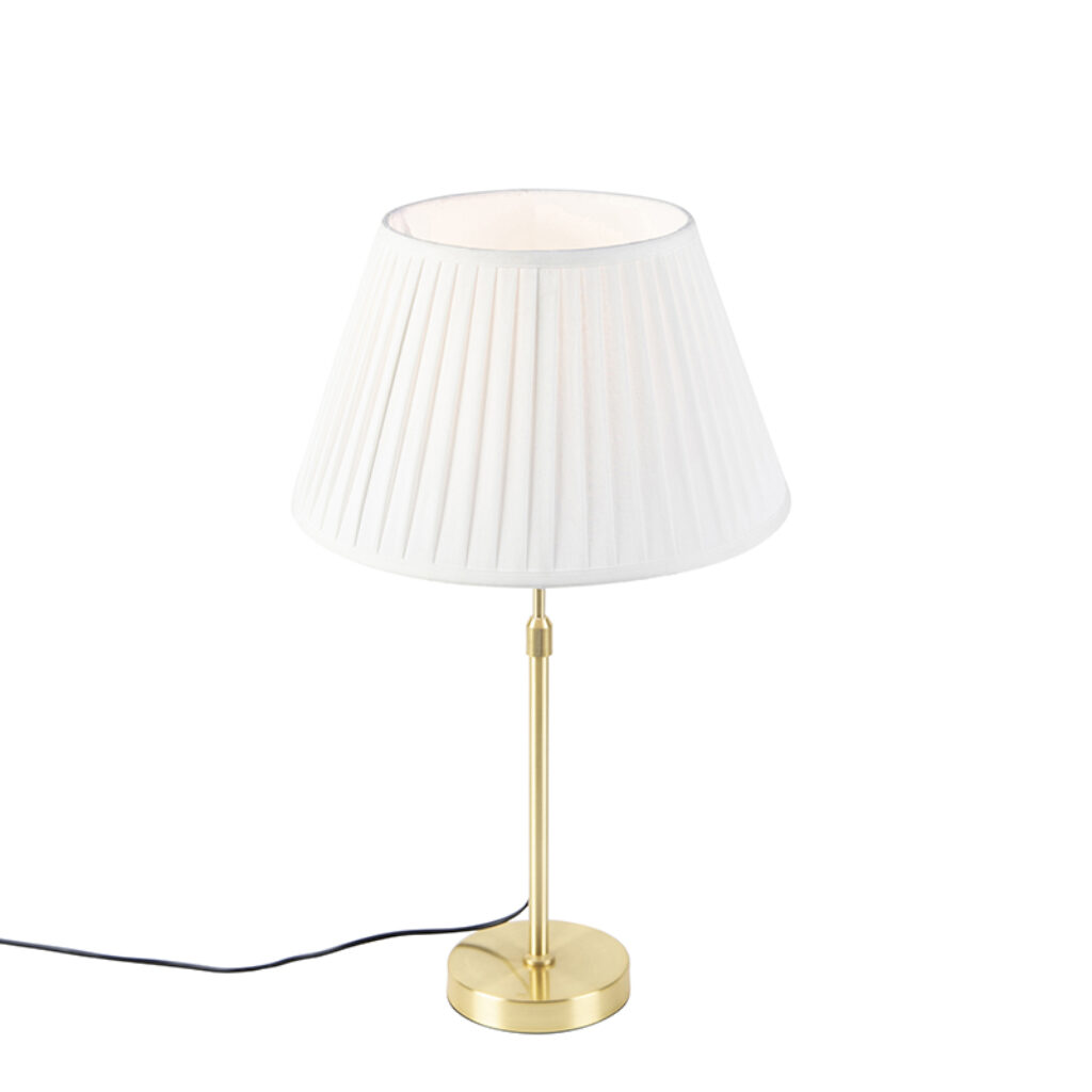tafellampen Tafellamp met plisse kap 35 cm Parte StofStaal Wit Hou jij wel van een klassieke touch in je Dan is deze tafellamp echt iets voor Een moderne
