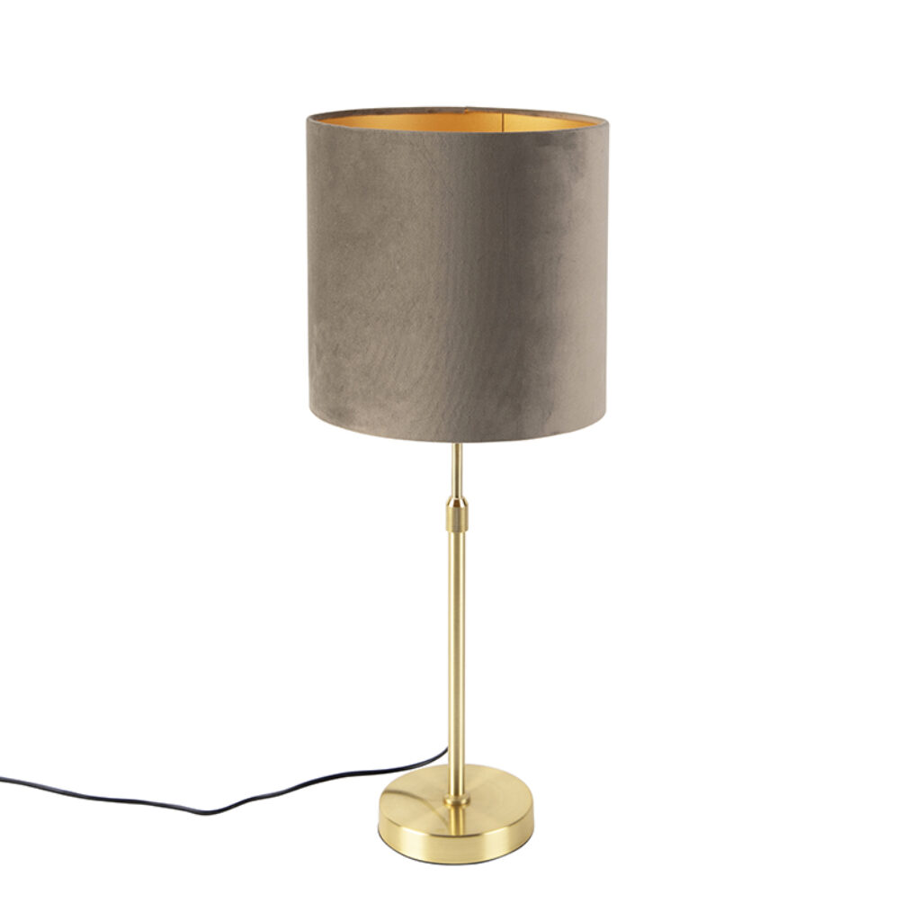 tafellampen Tafellamp met velours kap taupe 25 cm Parte StofStaal Taupe Hou jij wel van een klassieke touch in je Dan is deze tafellamp echt iets voor Een