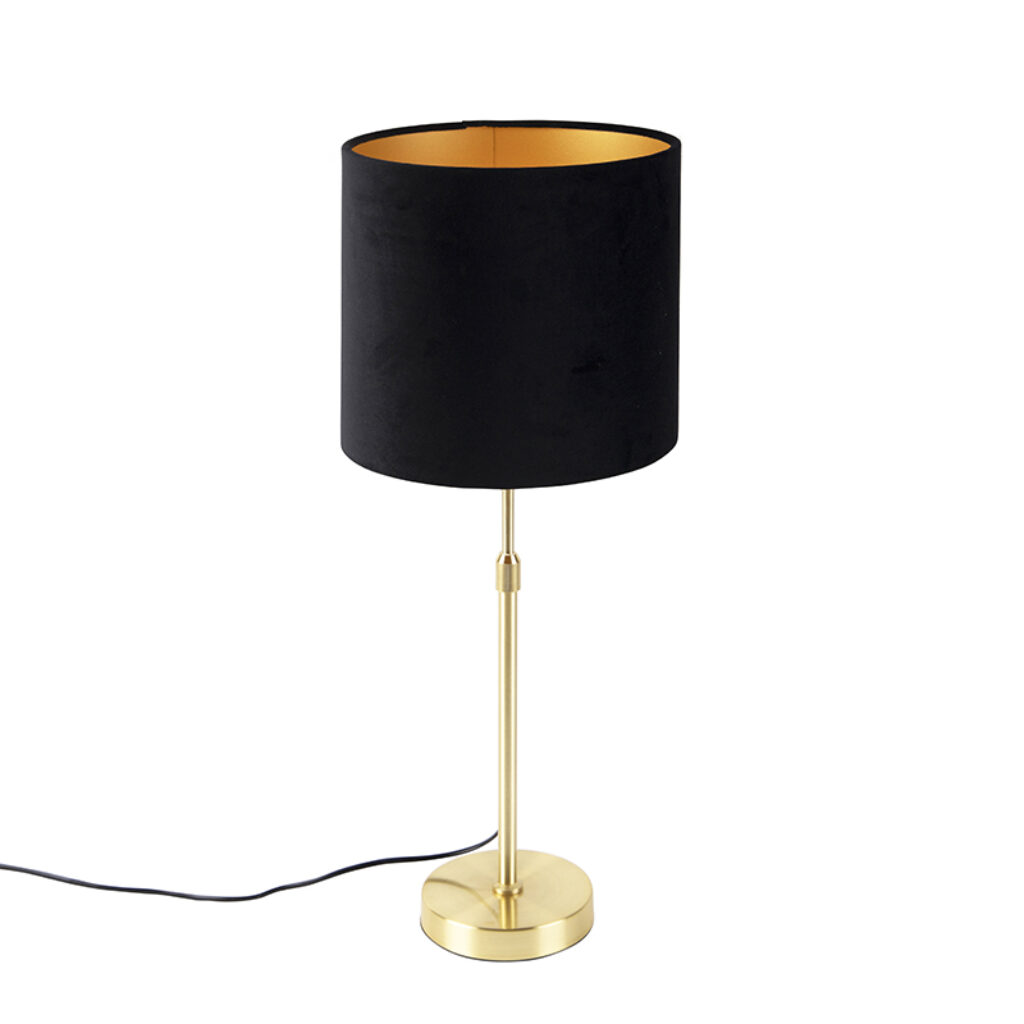 tafellampen Tafellamp met velours kap zwart 25 cm Parte StofStaal Zwart Hou jij wel van een klassieke touch in je Dan is deze tafellamp echt iets voor Een