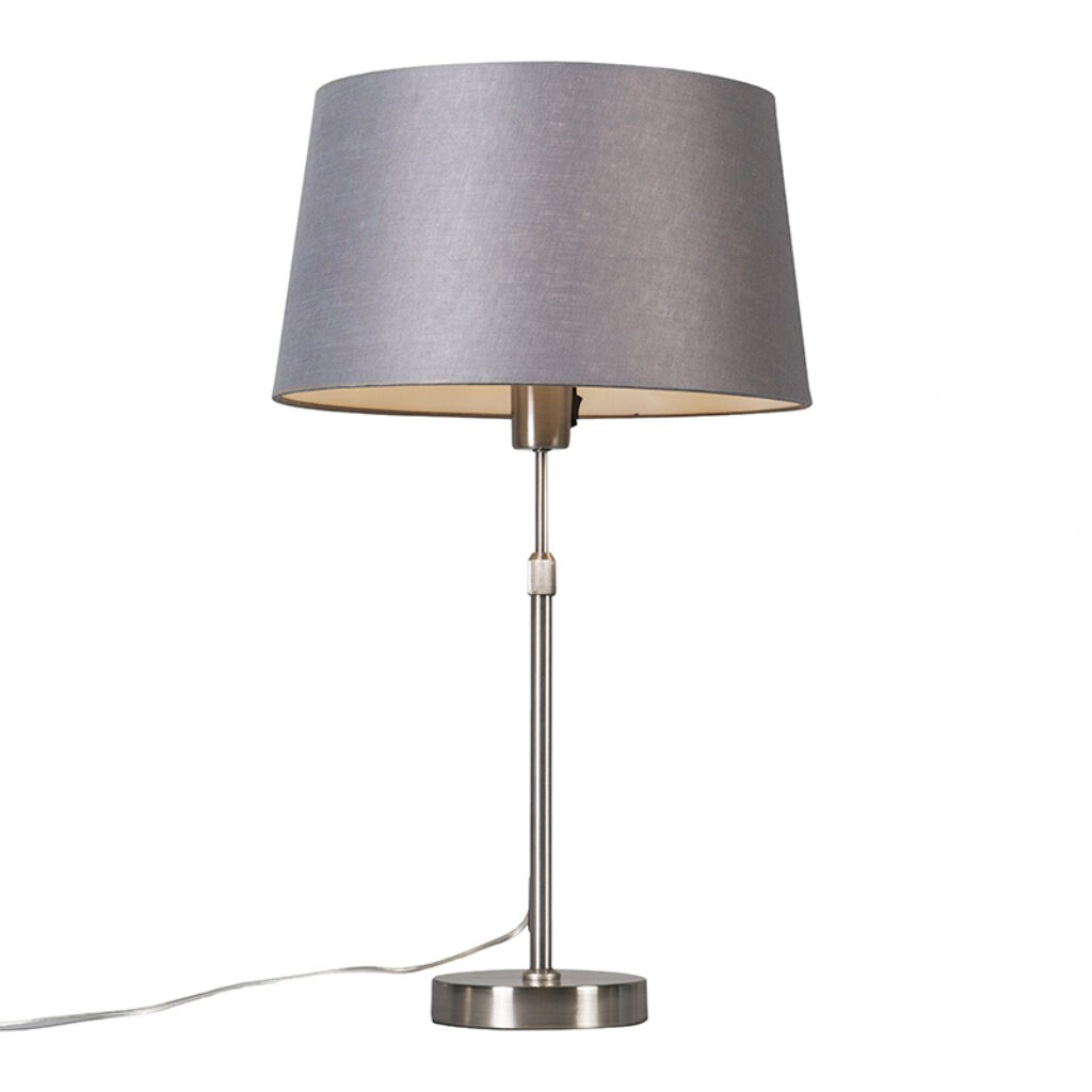 tafellampen Tafellamp staal met kap grijs 35 cm verstelbaar Parte MetaalStof Staal Hou jij wel van een klassieke touch in je Dan is deze tafellamp echt iets