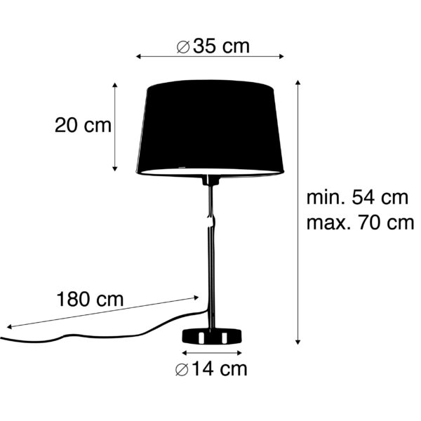 Tafellamp staal met kap zwart 35 cm verstelbaar - Parte - Afbeelding 3