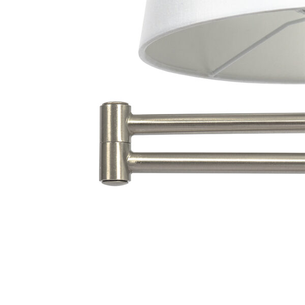 Tafellamp staal met witte kap en verstelbare arm - Ladas Deluxe - Afbeelding 3