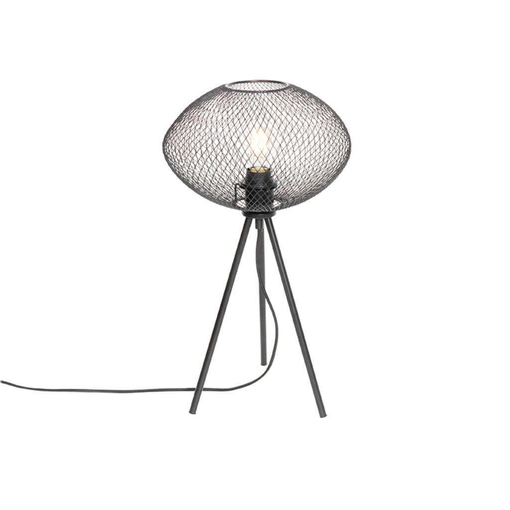 tafellampen tafellamp tripod zwart Molly Staal Zwart Wat een sfeervolle is Zijn gaasstructuur zorgt voor prachtig lichteffect in de ruimte. De zwarte kleur